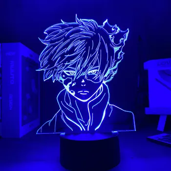 3D Lampa Anime Eroul Meu mediul Academic Shoto Todoroki Lumina de Noapte Led Lampa pentru Camera Deco Cadou de Ziua de nastere