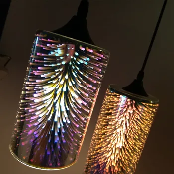 3d moderne pline de culoare Nordic Cerul Înstelat Agățat de Sticlă Umbra Pandantiv Lampa E27 Led Pentru Bucatarie Restaurant Living lampadare