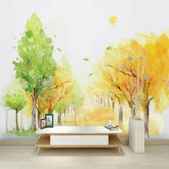 3D personalizat de Perete Moderne Pânză de mână-pictat pădure picturi Murale Foto Tapet Camera de zi Dormitor Fundal Poster de Perete Papel De Parede
