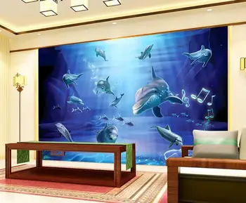 3d tapet personalizat Delfinii lume subacvatică 3 d TV setare wallpaper