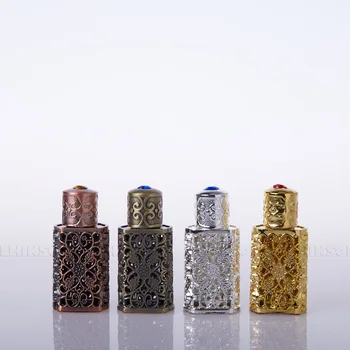 3ml Antichizat Metal Sticla de Parfum Stil arab Uleiuri Esențiale Sticla Aliaj Royal Sticle de Sticlă pentru Parfum de Ambalare
