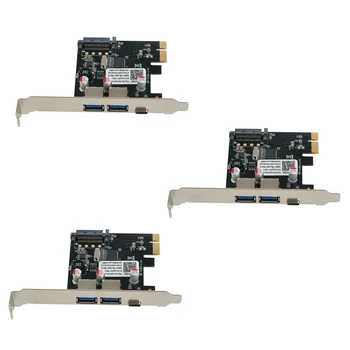 3X USB 3.1 Tip C Pcie Card de Expansiune PCI-E Să-1 Tip C Și 2 de Tip a, USB 3.0 Adapter PCI Express Controler Hub