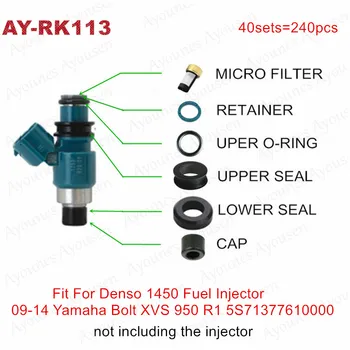 40sets Injectorului de Combustibil Reconstrui Kituri Pentru Denso 1450 Injectorului de Combustibil 09-14 Yamaha Bolt XVS 950 R1 5S71377610000 (AY-RK113)