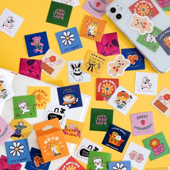 46pcs Papetărie Autocolant Mini Drăguț Animale Desene animate Floare Recompensa Copiii Cadou de Ziua Decor Album Jurnal Manualul Etichetă