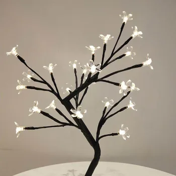 48/36 LED Copac Floare de Cires, Lumina de Noapte Copac Bonsai Lumina Gypsophila Lămpi Acasă Petrecere de Nunta de Interior Decor de Crăciun Lumina