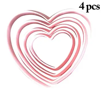 4buc Forma de Inima Tort Freze de Plastic Drăguț Tăietori Cookie Copt Freze Forme de Copt DIY Instrumente Accesorii