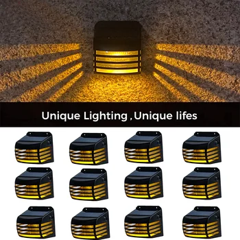 4BUC LED Lumini Solare de Iluminat Exterior Decoratiuni de Gradina Punte de Perete de Lumină Scări Impermeabil Gard Lampa Pas Lumina Lumina de Peisaj