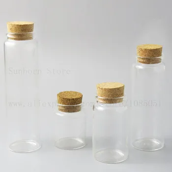 4oz 10 oz 20 oz Mare și Gol Transparent Sticla Borcan Cu Dop de Plută Sticlă Clară Container pentru Depozitare de uz Casnic utilizarea 5pcs