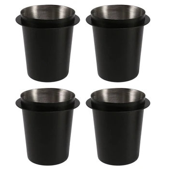 4X Inox dozator de Cafea Sniffing Cana Praf de Feeder Pentru 58Mm Mașină de Espresso Negru