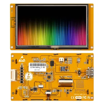 5.0 Inch TFT LCD Module de 128MB de memorie flash pentru HMI proiect, 1G Hz Cortex A8 CPU, 262k adevărat-la-viata de culori. 300 cd/m2 brightne