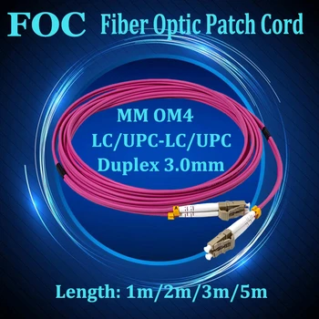 50Pcs Fibra Optica Patch Cord LC/UPC-LC/UPC OM4, Duplex Multimode 50/125 Cablu de Fibră Optică, 1M/2M/3M/5M/10M