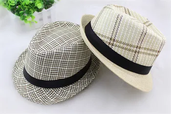 50pcs/lot Unisex Vizorul Fedora Capac de Vară pe Plajă Floppy Soare, Pălării de Paie pentru Femei Barbati Panama Pălărie Jazz Capace