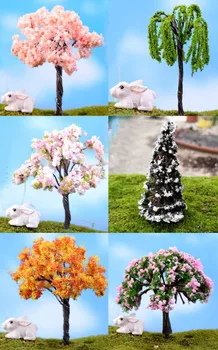 50pcs Miniatură de Plastic Mai mult de 10 de Modele de Flori Copaci Pentru Home Decor Bonsai Ambarcațiuni Ornament de Gradina Decor Plante