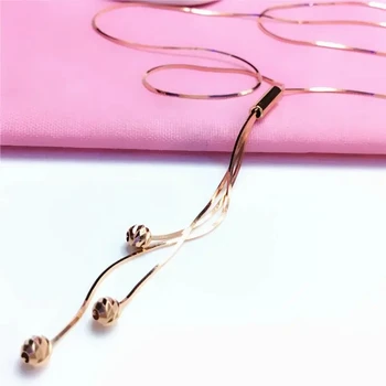 585 violet placat cu aur de 14k aur moale lanț ciucure lung colier pentru femei farmecul simplu partid de moda bijuterii cadou