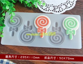 5hole Drăguț lollipop forma silicon mucegai creative comestibile de ciocolata de decorare pentru mulți ani prajitura tort fondant instrumente RY-122