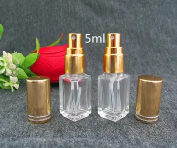 5ml clar spray sticla cosmetice personalizate gradient pătrat de sticlă de parfum mic sticla cu pulverizator SN850