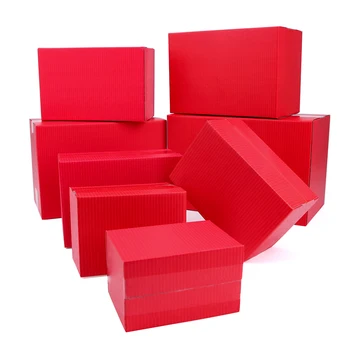 5pcs/10buc/rosu cutie de cadou cu trei straturi de carton ondulat ambalaje de transport, de depozitare cutie de carton dimensiune personalizate și LOGO-ul imprimat