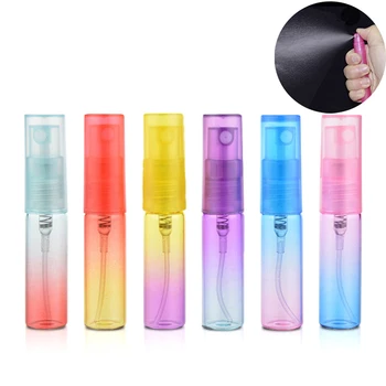 5PCS 4ML Mini Portabil de Sticlă Colorată Sticlă de Parfum cu Atomizor Gol Containere Cosmetice Pentru Călătorie Lichid Dozator Sticla