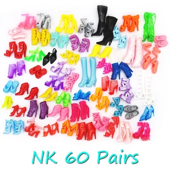 60 de perechi de Pantofi Papusa de Moda Drăguț Colorate Asortate pantofi pentru Papusa Barbie cu Diferite stiluri, de Înaltă Calitate, Copil Jucărie DZ