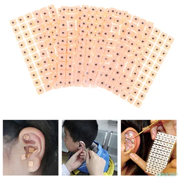 600pcs de Unică folosință Relaxare Urechi Autocolante Terapie Ac Patch-uri Auriculare Auriculoterapie Vaccaria Ureche Masaj Grijă Autocolant