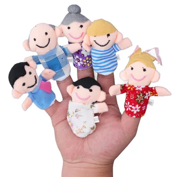 6pcs Copilul Marionetă Deget Set Familia Drăguț de Pluș Marionetă Deget Papusa Povestiri elemente de Recuzită pentru Profesor Părinți Copii