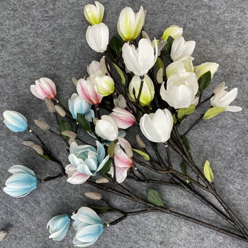 7 Cap Magnolia Nunta de Flori Simulare 3D Recuzită Fotografie Grădină Acasă Decorare Mână de Flori Aranjament Flori False