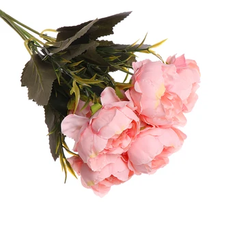 8 cap Flori Artificiale de Trandafir buchet Festival Provizii de Nunta DIY Decor Acasă Ornament de Mătase Bujor Decor Petrecere
