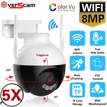 8MP 4K Culoare Viziune de Noapte 5X PTZ Camera IP Wireless de Exterior Dome WIFI Supraveghere AI Omului Detectarea de Securitate CCTV Cam ICsee