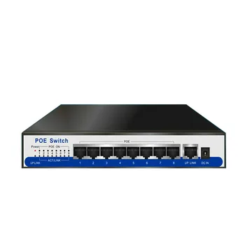 9 port gigabit poe switch 100/1000Mbps IEEE802.3af/at activă POE 8 port 50v2.3a pentru 8pcs 1080P 2MP, 3MP 4MP 5MP camera de 6MP