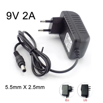 9V 2A 100V-240V AC-DC Adaptor de Alimentare Convertor Incarcator de Alimentare pentru Benzi cu LED-uri de Lumină aparat de Fotografiat CCTV 5.5 mm X 2.5 mm