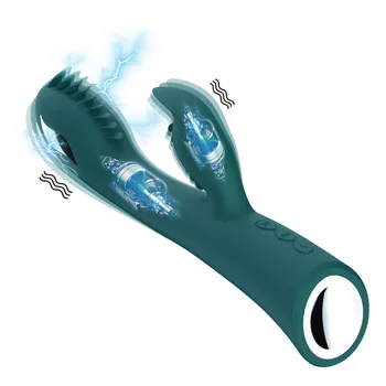 Adult Produs de Încărcare Dublu G-spot Vibrator de Masaj Stick pentru Femei Clitoris cu Șoc Electric AV Penis artificial Vibratoare Stick SexToys