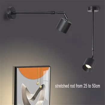 Alb negru 7W LED 10W Imagine de Lumină cu Elastic Rod opera de Arta Afișare Corpuri de Iluminat Brațul Lung Pictura Lampa pentru Galerie