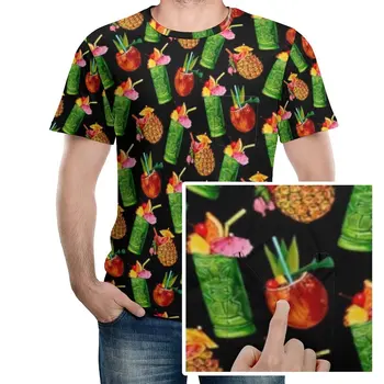 Ananas Tricou Tiki Cocktail Model Distractiv T-Shirt O de Gât Hippie Tee Cămașă de Vară de sex Masculin de Imprimare Topuri 4XL 5XL 6XL