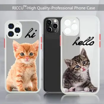 Animale pisica Pisica drăguț Caz de Telefon Mat Colorat rezistent la Socuri Pentru iPhone 12 11 Pro Max 13 Mini-XR X XS 8 7 Plus Acoperă