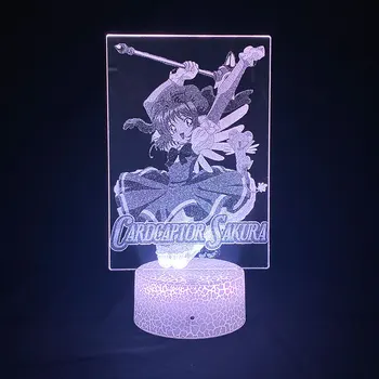 Anime Card Captor SAKURA Acrilice Lampă de Masă pentru Home Decor Camera Lumina Rece Copil Copil Cadou SAKURA KINOMOTO Figura Lumini de Noapte