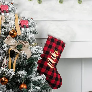 Anul Nou Personalizat Ciorap De Crăciun Pom De Crăciun De Decorare Pentru Copii Cadouri Partid Bomboane Sac Mos Craciun Cadouri Personalizate Sac Numele Ciorapi