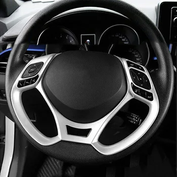 Argint crom Interior Volan Decor Acopere Garnitura Pentru Toyota C-HR CHR 2018-2020 piese Auto masini de modificare