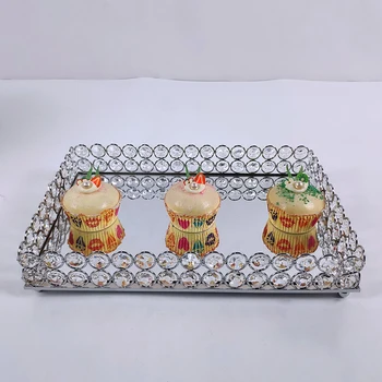 argint sau aur 1buc pătrat lagre oglindă prajitura sta cristal metal creative mare platou cu fructe coș cu fructe acasă set tort instrument