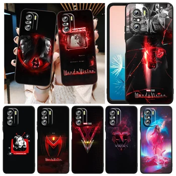 Art Marvel Scarlet Witch Telefon Caz Pentru Xiaomi Redmi K50 K40 Gaming 10 10C 9AT 9A 9C 9T 8 7A 6A 5 4X Negru Mat Acoperire Moale