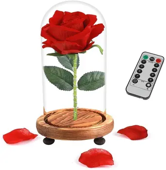 Artificiale Flori de Trandafir cu Telecomanda si USB Plug Sapun Flori de Lumină LED-uri într-O Cupolă de Sticlă Romantice Cadouri Femei
