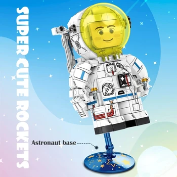 Astronaut drăguț jucărie bloc mini cifre 2 Cifre Cărămizi Oraș Aerospace Știință Tehnice Blocuri Jucarii Pentru Copii