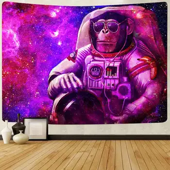 Astronaut Tapiserie Boem, Hippie Trippy Galaxy Planeta Art Agățat de Perete tapet pentru Camera de zi Decor Acasă Banner
