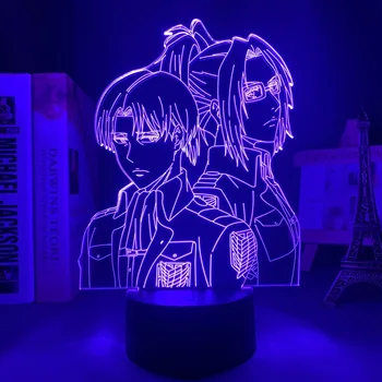 Atac pe Titan Levi Ackerman Acril 3d Lampa Hange Zoe pentru Home Decor Camera de Lumină Copil Cadou Hange Zoe a CONDUS Lumina de Noapte Anime