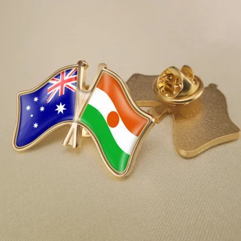 Australia și Niger Trecut Dublu Prietenie Steaguri Brosa Insigne, Ace de Rever