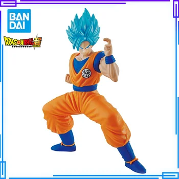 Bandai Original Dragon Ball Super Saiyan Dumnezeu Fiul Goku Figura Părul Albastru de EXEMPLU Intrarea Grad de Asamblare Acțiune Kit Model de Jucărie pentru copii