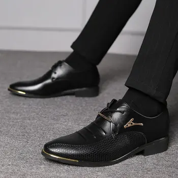 Barbati Pantofi de Piele de Om de Afaceri Formale Pantofi Casual Munca de Birou Plat Mocasini Incaltaminte pentru Barbati Oxford a Arătat Nunta Pantofi