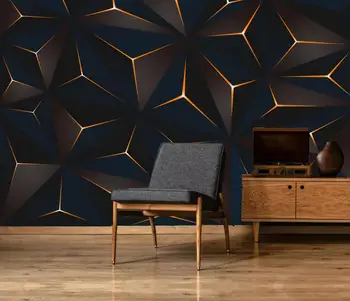 beibehang Foto Personalizat Tapet Dormitor, Bucatarie Fondul de Aur linii Murale de perete de hârtie Decor Acasă imagini de Fundal 3D Pentru Camera de zi