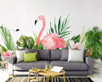 beibehang Personalizat tapet 3D moda flamingo Nordic simplu perete de fundal fotografie tapet Living, tapet 3D, pictura murala
