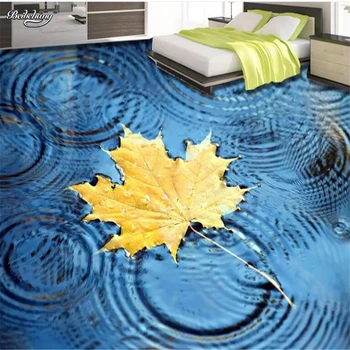 beibehang Personalizate frescă mare frumoasa de toamna frunze de apă baie de podea 3D îngroșarea impermeabil din pvc purta film