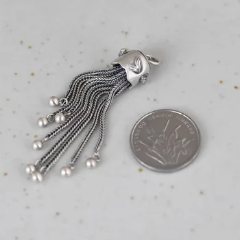 BOCAI solid S925 argint pur bijuterii retro ciucure lung crap model pandantiv diy pandantiv accesoriu de design de moda femeie pandantiv